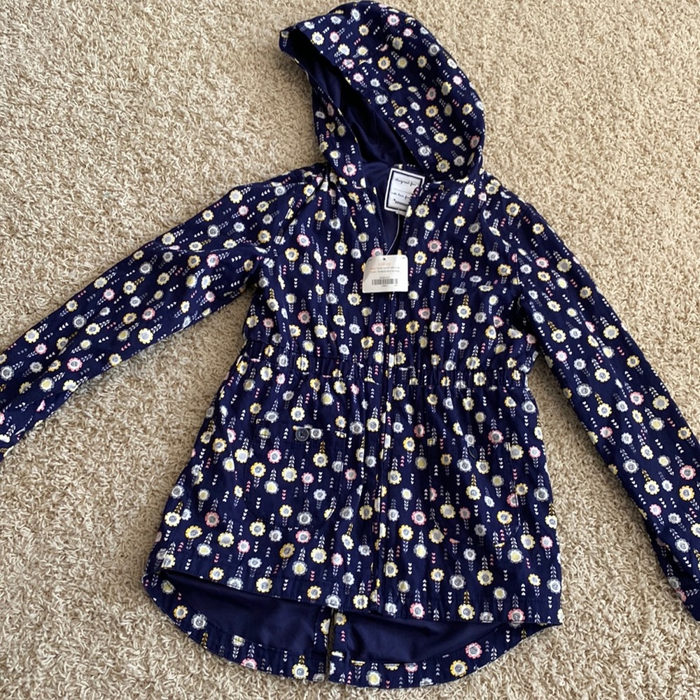 NWT Gymboree Navy Hooded Jacket Large - Picture 1 of 4
